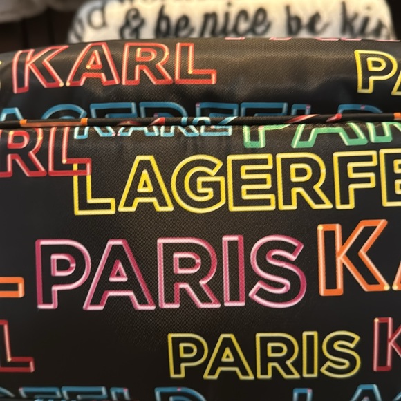 NWT Karl Lagerfeld Nylon Multi Color Backpack With 2 Side Pockets & Front Pocket - Picture 6 of 16